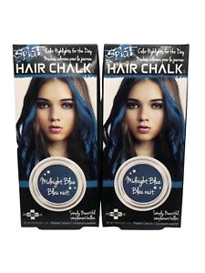 Splat Hair Chalk Midnight Blue, Temporary Hair Highlights Pastel Color, 2/Pk