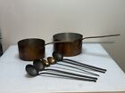 New ListingAntique 1889 Dated Copper 2 Pot PAN  and  4 ladles