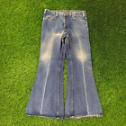 Vintage 80s 684 LEVIS Bell-Bottoms Jeans 34x32 Orange-Tab Faded Creased Whisker
