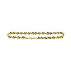 Real 10K Yellow Gold 2.5mm Rope Chain Bracelet Men Women 7