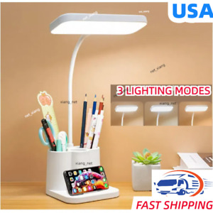 Dimmable LED Desk Light Touch Sensor Table Bedside Reading Lamp Rechargeable USB