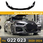 Fits 2020-24 BMW G22 G23 430i M440i Gloss Black Front Lip Splitter Lower Spoiler