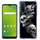 For at&t Fusion/Radiant Max 5G clear ShockProof TPU Case(Smoking Skulls)
