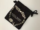 King Baby Studio Labradorite Beads Bracelet 925 Sterling Silver Angel Wings