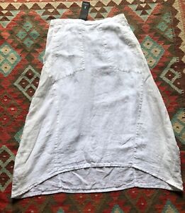 NWT Elemente Clemente White Linen Asymmetrical Skirt Pockets Large Tunisia