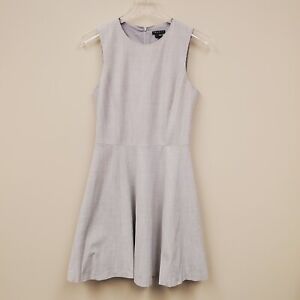Theory Tillora Betoken Virgin Wool Blend Sleeveless Gray Mini Dress Sz 4