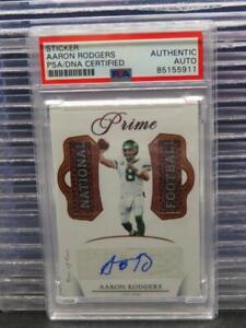 Sticker Aaron Rodgers Prime Dual Football Patch #1/1 PSA DNA Authentic Auto