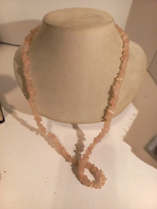 Rose Quartz Necklace Natural Tumbled Stone