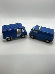 1970 toy cars vintage tootsie toys panel truck and police van usa made