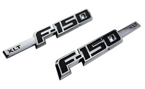 2Pc Fits 2009-2014 F-1-5-0  XLT Front Fender Emblem Badge Chrome (For: F-150 XLT)