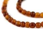 Amber Round Horn Beads 6mm Brown 20 Inch Strand