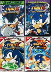 Lot of 4 Sonic X DVD  New Scream Test Supersonic Hero Pure Chaos Emerald Chaos