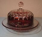 1893 Chicago World’s Fair RUBY FLASHED COVERED BUTTER DISH Scarce Form* C E HULL