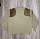 Vintage Filson Henley Guide Sweater Wool Hunting Pullover Tan Brown Size XL