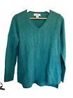 Magaschoni Turquoise V-Neck Cashmere Sweater Women's M