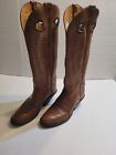 Vintage Men's TONY LAMA Tall Buckaroo Brown Cowboy Boots  Size 10E, Style 4805