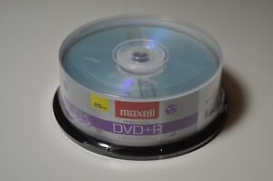 25 PK Maxell Maxdata DVD-R, 4.7 gb, 120 min, Write Once with 16X Write Speed