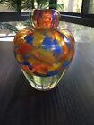 Small multi colored colorful art glass vase