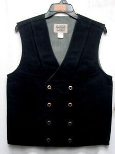 Frontier Classics Old West VEST Victorian Double breast style mens  BLACK S-3X