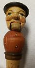 Vintage Mechanical Wooden Bottle Stopper Man Mouth And Head Moves Maybe Anri