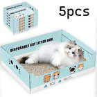 5x Disposable Cat Litter Box Portable Waterproof Cat Litter Box for Travel Home