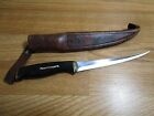 Vintage Normark Finland Fiskars Stainless Fillet Knife w/Original Sheath