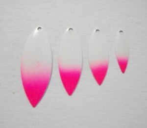 Willow Spinnerbait Blades (5 count)  WHITE PINK TIP  4 sizes to choose from