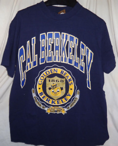 VTG California Golden Bears Mens L Shirt Nutmeg Cal University Single Stitch