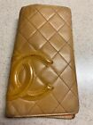 Auth. Vintage Chanel Cambon Long Wallet Light Brown
