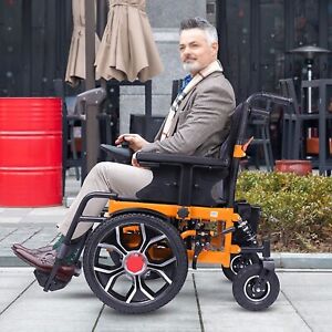 All Terrain Electric Wheelchair Foldable with 20 in Seat Supports up to 300 lbs