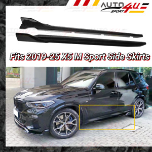 For 2019-2025 BMW G05 X5 M Sport ABS Gloss Black Body Side Skirts Lip Splitter