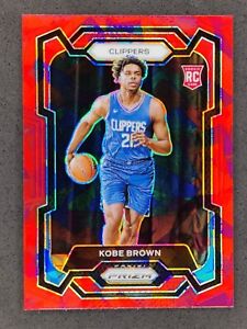 2023-24 Panini Prizm KOBE BROWN Rookie Red Cracked Ice #144 LA Clippers RC