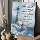 Lighthouse The Lord Is My Rock Canvas Poster Wall Art Home Decor Gift God Lover
