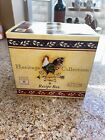 Susan Winget Ceramic Farmhouse Rooster Weathervane Recipe Box With Dividers New