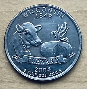 2004-D Wisconsin High Leaf Error Quarter Dollar Coin- EXCELLENT CONDITION!!