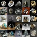 Silvery Golden Rings for Steam Punk Men Women Wedding Party Gothic Jewelry