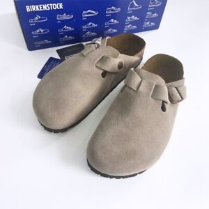 Birkenstock Boston Classic Suede Soft Leather Taupe Narrow | Women's Size 7-10