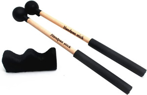 1 Pair Tongue Drum Mallets with Bracket Handpan Drum Sticks Rubber Mallet