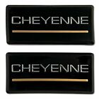 2x 88-94  Cheyenne Side Roof Pillar Cab Emblem Badge Nameplate chrome