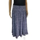 Hilary Radley Blue White Dots Flowy Midi Elastic Waist Circle Skirt Size Medium