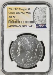 2021 CC Morgan Silver Dollar $1 Privy Mark NGC MS 70