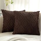 New Listing Decorative Throw Pillow Covers 18x18, Soft Plush Faux Wool 18 x 18-Inch Brown