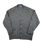 Vintage Pendleton Mens 100% Shetland Wool Cardigan Sweater Mushroom Button L