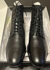 NIB Men's BAR III Black Leather 'Jerry' Lace-Up/Zippered Boots: Size 12M