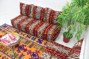 Moroccan Floor sofa, Moroccan floor couch, set of floor sofa pillows pouf