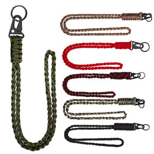 Heavy Duty Braided 550 Paracord Neck Lanyard Keychain for Men Women Outdoor USA