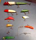 VINTAGE LOT OLD FISHING LURES SOME WOOD CREEK CHUBS LARGEST IS 10