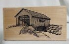 Stamp Cabana Country Wooden Covered Bridge Mounted Rubber Stamp CB2-1R