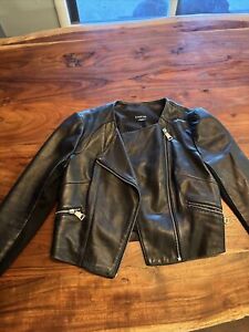bebe leather jacket xs