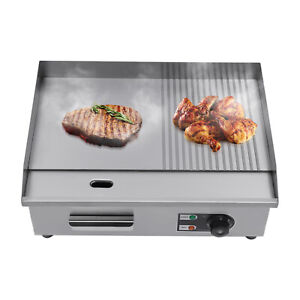 New ListingCommercial Electric Griddle Flat Top Grill 1600W BBQ Hot Plate Grill Counter-top